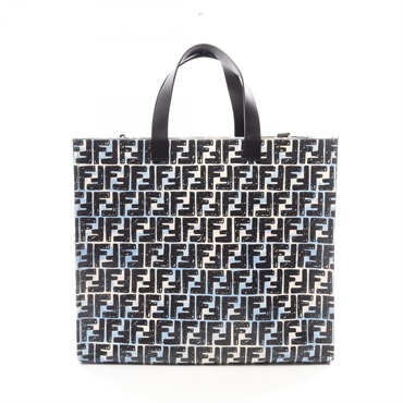 FENDI Joshua Vides Shopping Tote Handbag 8BH357 canvas leather Black White Used