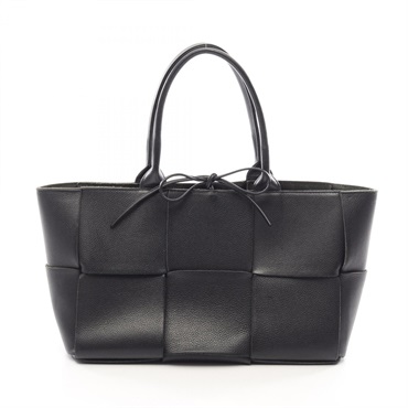 BOTTEGA VENETA Arco Maxi Intrecciato Tote Handbag leather Black Used Women