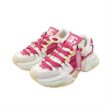 DOLCE GABBANA Air Master Sneakers Shoes leather Fabric Pink Used #37