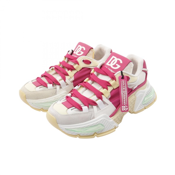 DOLCE GABBANA Air Master Sneakers Shoes leather Fabric Pink Used #37
