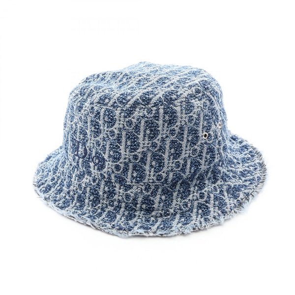 DIOR HOMME oblique Bucket Hat 693C904A3088C580L denim Blue Preowned mens size L