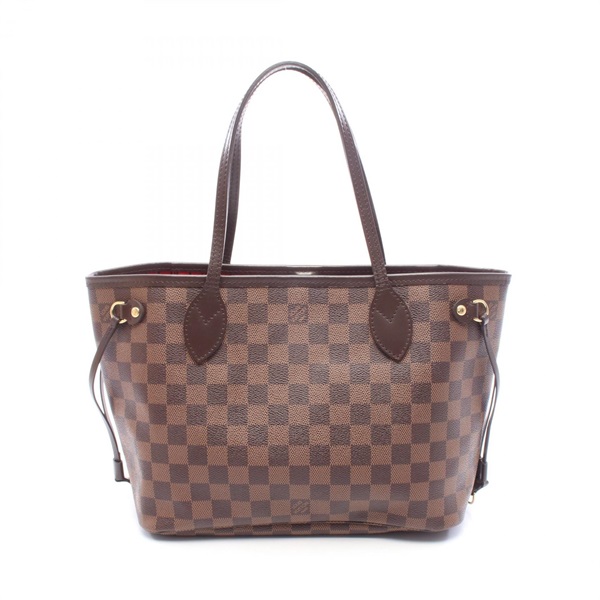 LOUIS VUITTON Neverfull PM Tote shoulder Bag N41359 Damier canvas leather Used