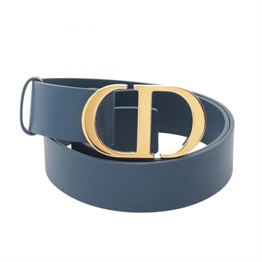 Christian Dior CD logo buckle belt 80cm leather Gold Plated Used Women
