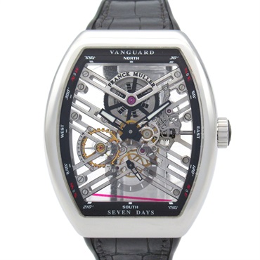 FRANCK MULLER Vaguard 7 Days Power Reserve Wrist Watch V45S6SQT hand-rolled Stainless Steel rubber l