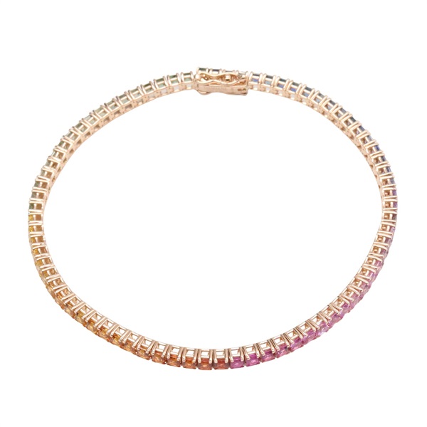 Damiani Luce Timeless Classico Rainbow Bracelet 81089153 18KRG Sapphire Multi