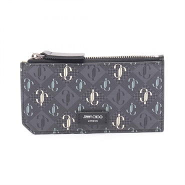 JIMMY CHOO Coin purse Card case Compact wallet PVC Gray Multicolor Women