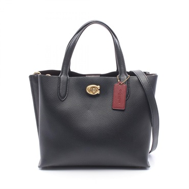 COACH Willow Tote 24 Shoulder Tote Handbag C8869 leather Black Used Women