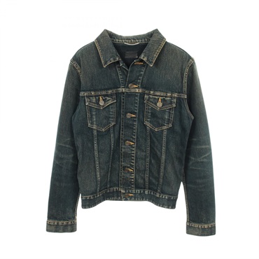 SAINT LAURENT PARIS DEAD RAT Denim Jacket cotton Navy #M Used mens