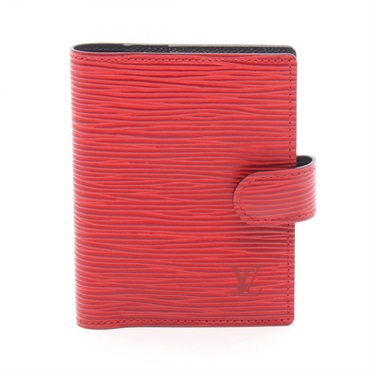 LOUIS VUITTON Ageda Mini Notebook cover Epi leather Castillian Red Used Women