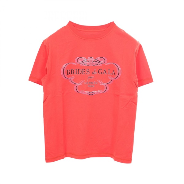HERMES BRIDES de GALA print Short sleeve T-shirt cotton Red Used Women size 34