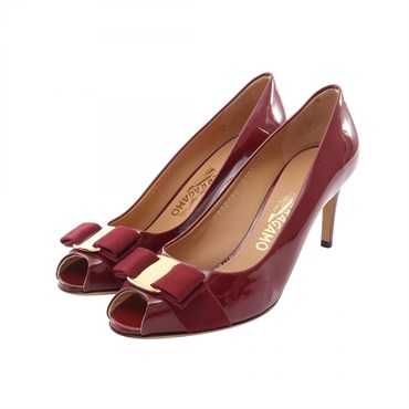 Salvatore Ferragamo Vara ribbon Pumps Heels #7 1/2 DG72429 Patent leather Used