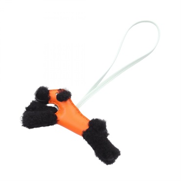 HERMES Buddy bag charm Agneau milo Mouton Feu black vert peppermint preowned