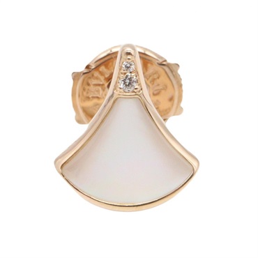 BVLGARI Diva Dream Single Pierced Earring Mother of Pearl 18RG Gold Used Women
