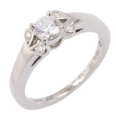 CARTIER Ballerina Solitaire Ring Pt950 Platinum Used women US size US 5 #50