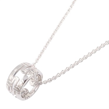 BVLGARI Parentesi Openwork Necklace Pendant 18KWG White Gold Used Women