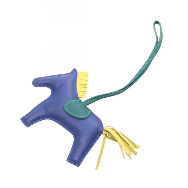HERMES Rodeo MM charm Agneau milo leather Blue Yellow Green Used Women A