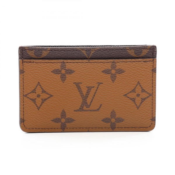 LOUIS VUITTON Porto Carte Simple Card Case M69161 Monogram Reverse canvas used