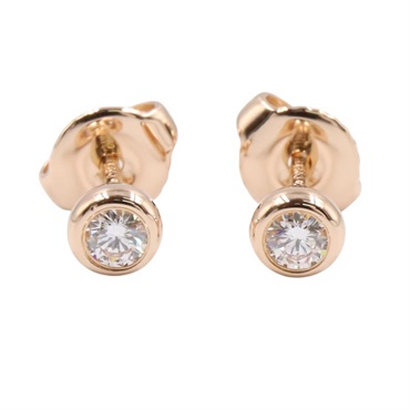 TIFFANY＆CO By the Yard Pierced earrings 18KRG Pink Rose Gold Clear Used Women