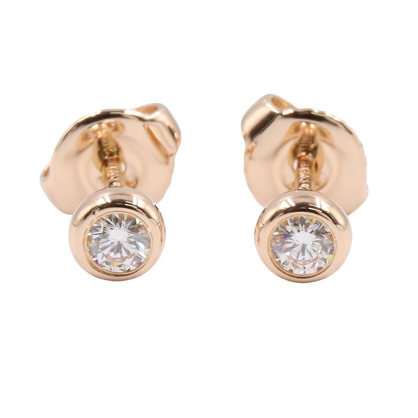 TIFFANY＆CO By the Yard Pierced earrings 18KRG Pink Rose Gold Clear Used Women