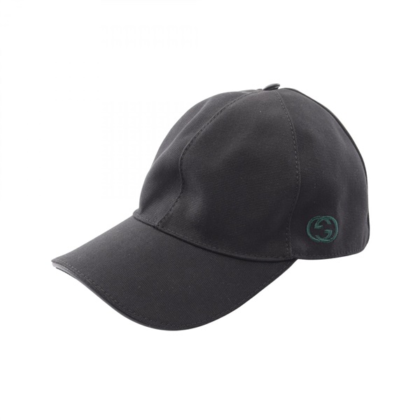 GUCCI Interlocking G S Other hat cap 57cm cotton Black Used unisex