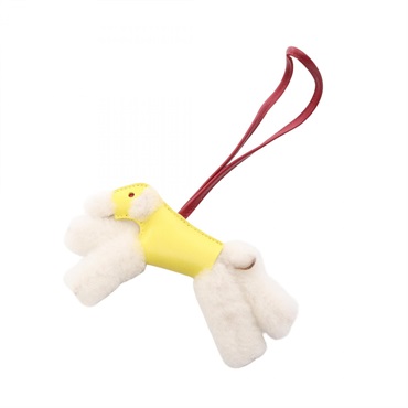 HERMES Buddy Bag Charm Mouton Agneau milo leather Lime Ruby Used Women U