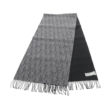 Christian Dior Oblique Double Face Reversible Scarf shawl wool cashmere Used