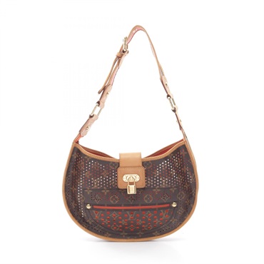 LOUIS VUITTON Demi Lune Shoulder hand Bag M95178 Monogram Perfo canvas leather