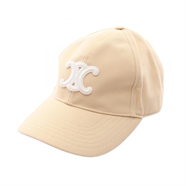 CELINE Triomphe Baseball Cap Hat 49~56.5cm 2AUT6234X.02MC cotton Beige