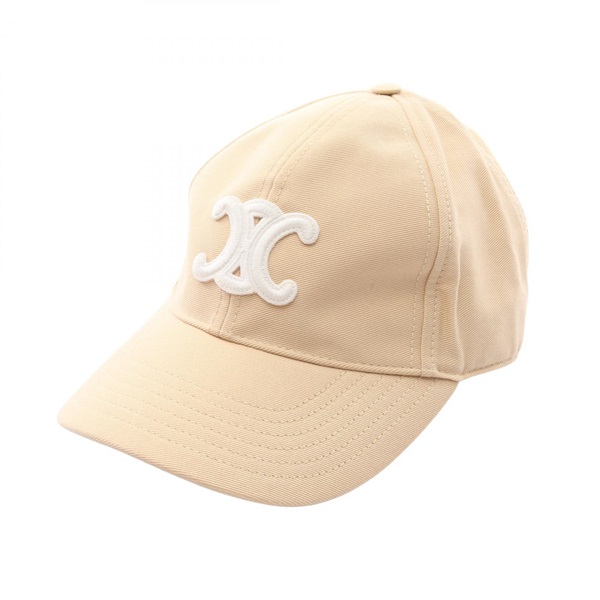 CELINE Triomphe Baseball Cap Hat 49~56.5cm 2AUT6234X.02MC cotton Beige