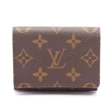 LOUIS VUITTON Enveloppe carte de Visite Card Case M62920 Monogram leather brown