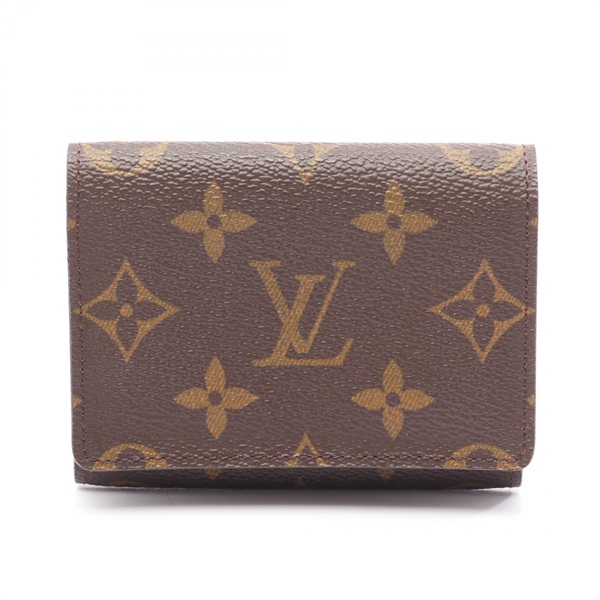 LOUIS VUITTON Enveloppe carte de Visite Card Case M62920 Monogram leather brown