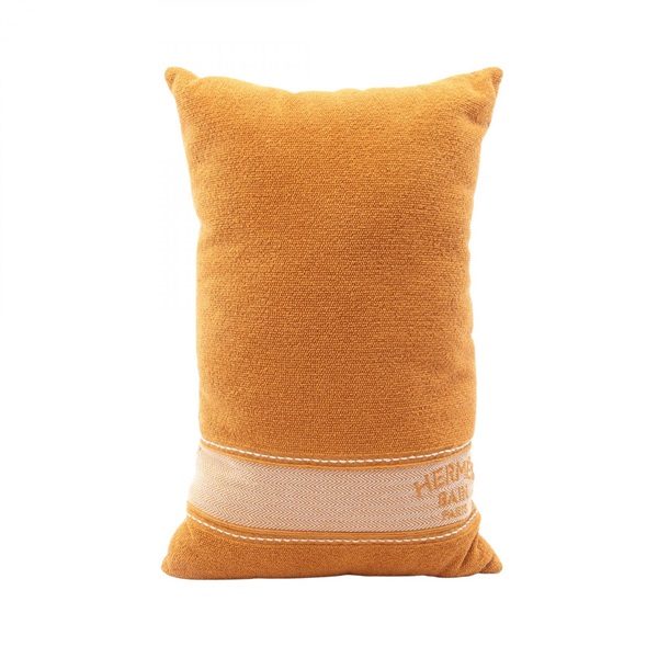 HERMES Yachting Beach Cushion Pillow cotton Brown Preowned unisex