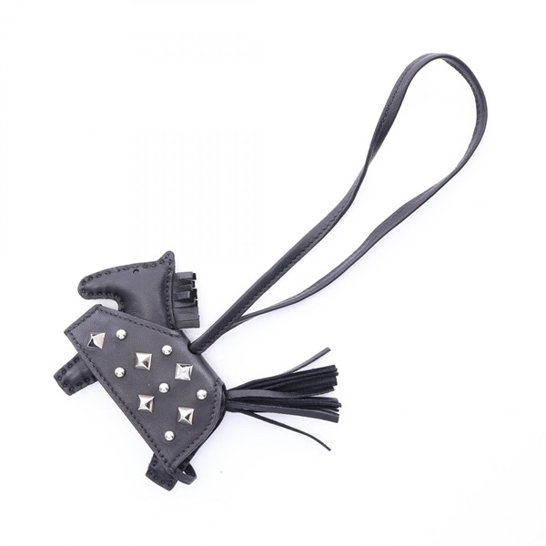 HERMES Rodeo PM Bag Charm Agneau Milo leather Black SHW Used Women