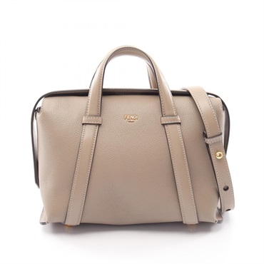 FENDI Boston 365 Medium Shoulder Crossbody Handbag 8BL152 leather Beige Used