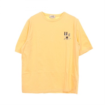 HERMES JEU D'ADRESS Short sleeve T-shirt cotton Yellow Used mens size M