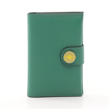 HERMES R.M.S Card Case Evercolor leather Vert Vertigo Jaune de Naples Used B