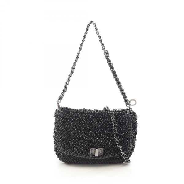 ANTEPRIMA Wire Lucchet Shoulder Bag PB10 PVC coated canvas Black Used Women