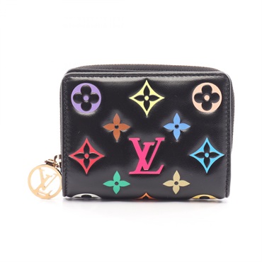 LOUIS VUITTON LV TM Portefeuille Lou Bi-fold Wallet Purse M13829 leather Black