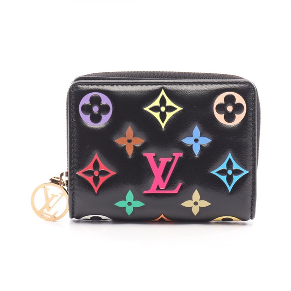 LOUIS VUITTON LV TM Portefeuille Lou Bi-fold Wallet Purse M13829 leather Black