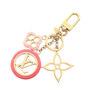 LOUIS VUITTON Porte Cles Color line Bag Charm M64525 Gold Plated Pink Used LV
