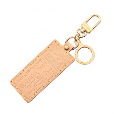 LOUIS VUITTON Porte Cles Fortune Keyring Charm M85377 leather Gold Plated Used