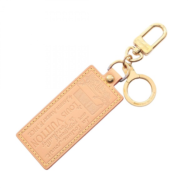 LOUIS VUITTON Porte Cles Fortune Keyring Charm M85377 leather Gold Plated Used