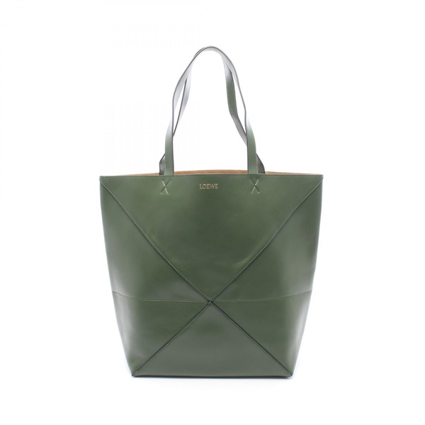 LOEWE Puzzle Fold Tote Large Shoulder Bag B933Q18X01 leather Green Used Women