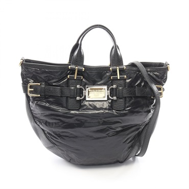 DOLCE GABBANA Shoulder crossbody Tote Bag leather Black Used Women