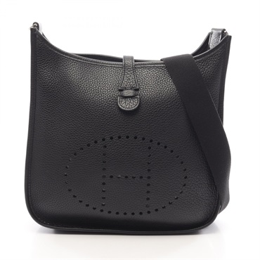 HERMES Evelyne 2 de PM Shoulder Bag Clemence leather Black Used J SHW