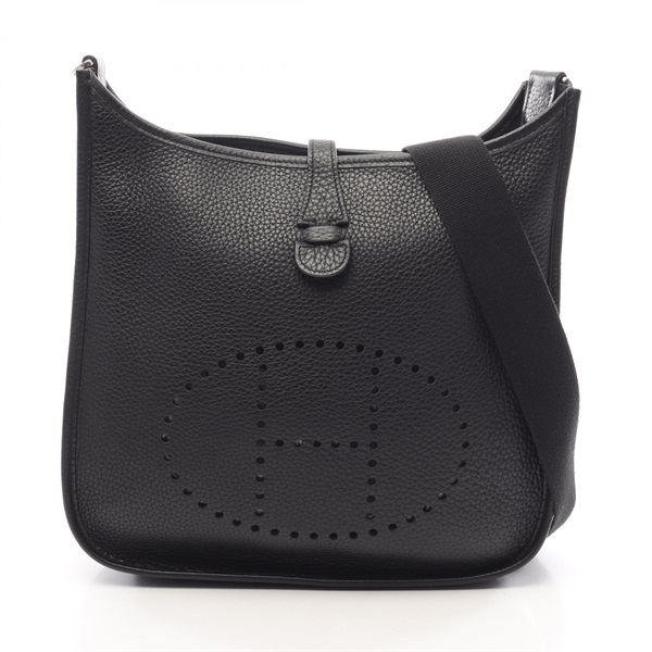 HERMES Evelyne 2 de PM Shoulder Bag Clemence leather Black Used J SHW