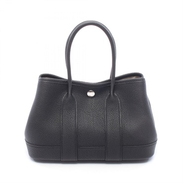 HERMES Neo Garden 23 Tote Handbag Negonda leather Black Preowned Women SHW