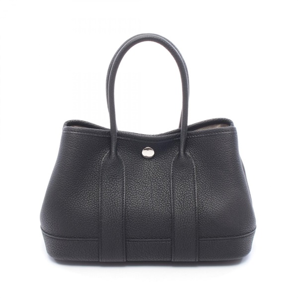 HERMES Neo Garden 23 Tote Handbag Negonda leather Black Preowned Women SHW