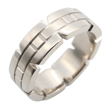 CARTIER Tank francaise Ring 18KWG White Gold Used women US size 4.5 #48