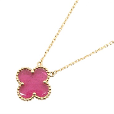 Van Cleef Arpels Vintage Alhambra Necklace VCARPQZK00 18YG enamel Pink Women